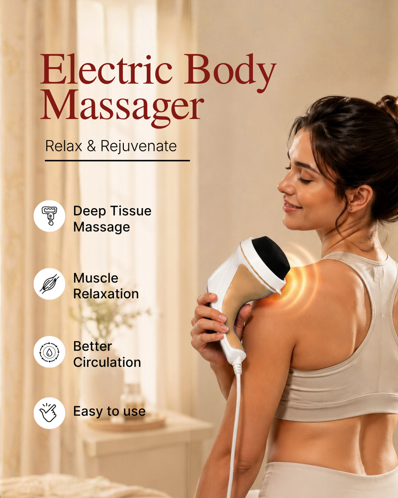 Electric Body Massager with 3 Massage Heads