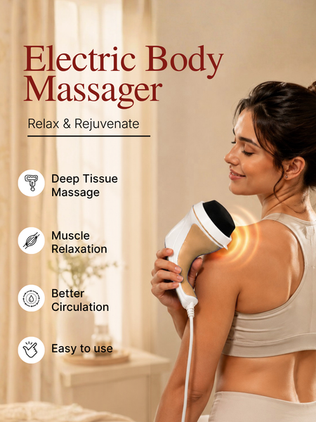 Electric Body Massager with 3 Massage Heads