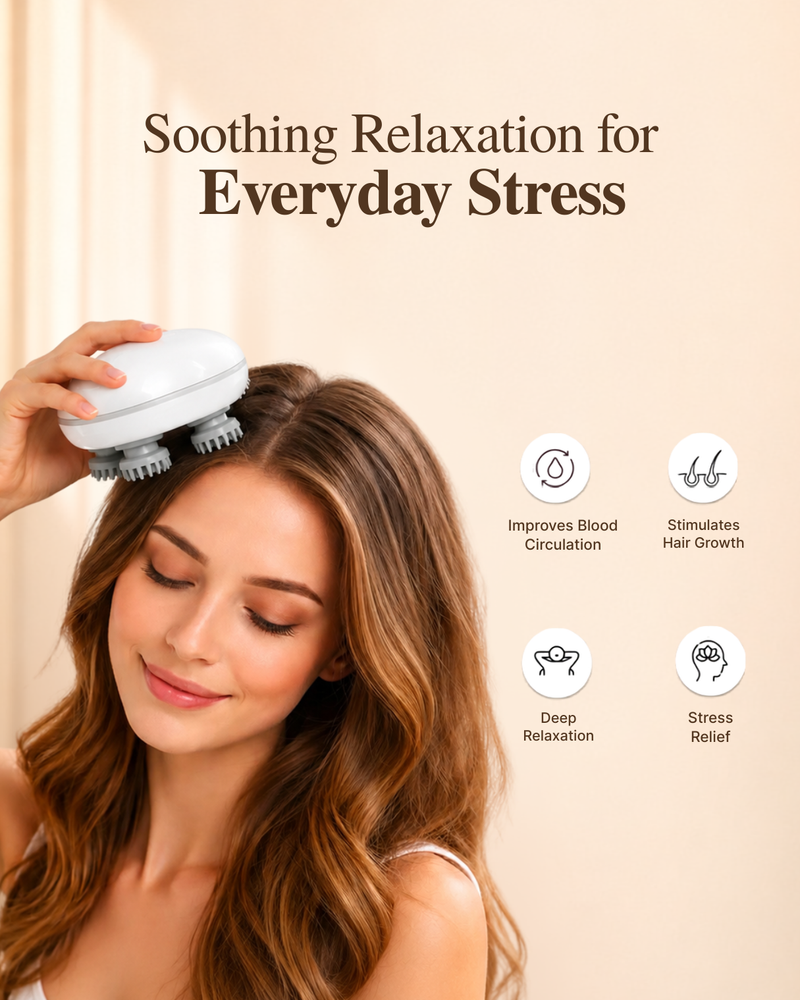 Cordless Scalp Massager with Silicone Heads