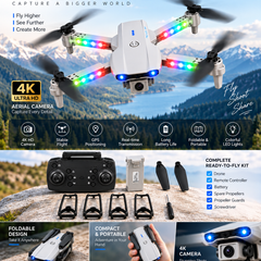 E99 Drone Pro with HD Camera, WiFi Real-Time FPV, 50X Zoom & LED Lights