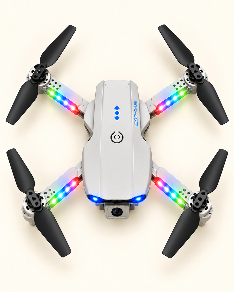 E99 Drone Pro with HD Camera, WiFi Real-Time FPV, 50X Zoom & LED Lights